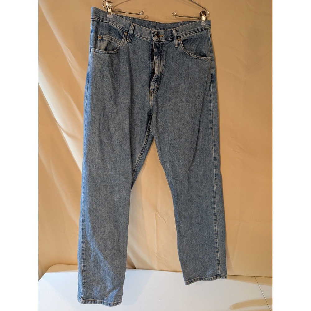 Wrangler Men's Jeans 36x32 Relaxed Fit 97601SB Light Wash Straight Leg Denim - Picture 1 of 5
